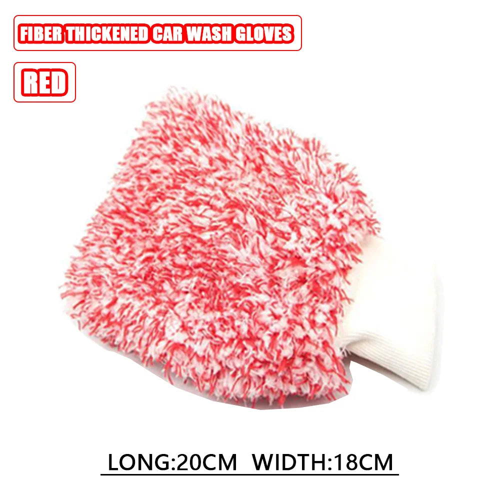 Car Wash Super Brush Microfiber Premium Wheels Brush Non-Slip soft Handle Easy To Cleaning car wheel Spokes Car Accessories Qme Red Gloves
