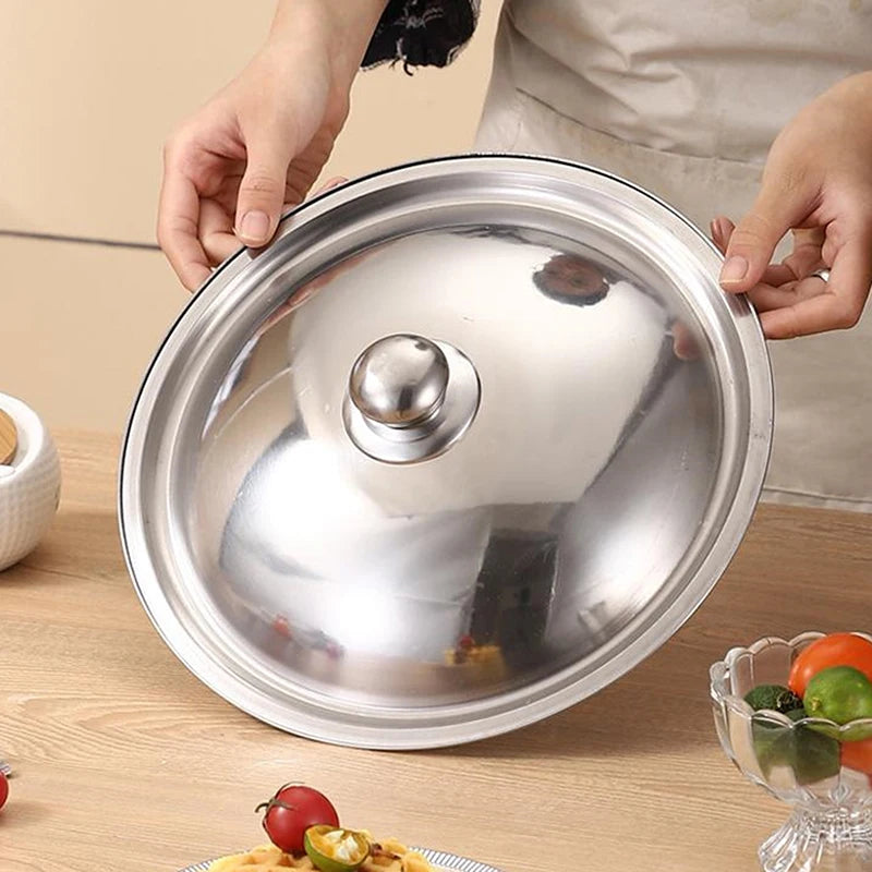 10- Stainless Steel Round Pot Lid Universal Replacement Frying Pan Qme