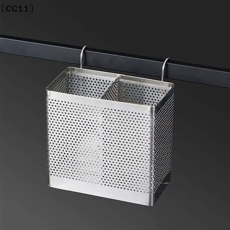 Stainless Steel Utensil Holder Dish Rack Chopstick Basket Silverware Qme