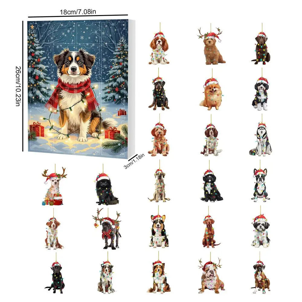 Christmas Countdown Dog 2D Acrylic Pendant 24 Days Advent Calendar Qme A China Mainland 24 days