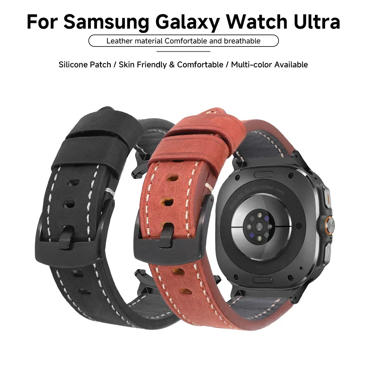 Leather Strap for Samsung Galaxy Watch 7 Ultra 47mm Quick Release Bracelet Wristband for Galaxy Watch Ultra Watchband 22mm Band Qme