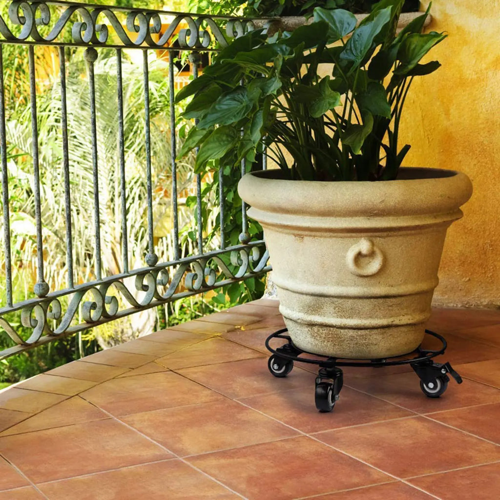 Heavy Duty Iron Potted Plant Stand Heavy Duty Iron Potted Plant Stand With Wheels Round Flower Pot Rack for Indoor Outdoor Qme