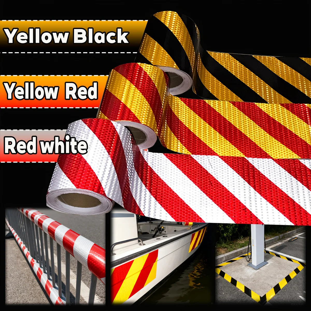Twill ReflectiveTape High Visibility Self-Adhesive Safety Warning Sticker Conspicuity For Truck Qme