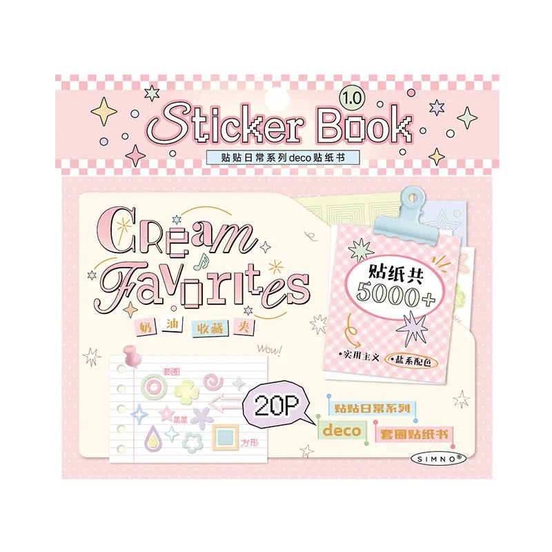 Cute Cartoon PET Die Cut Stickers Book 20/40 Sheets Decorative Scrapbooking Material Handmade Diary Japanese Stationery Supplies Qme