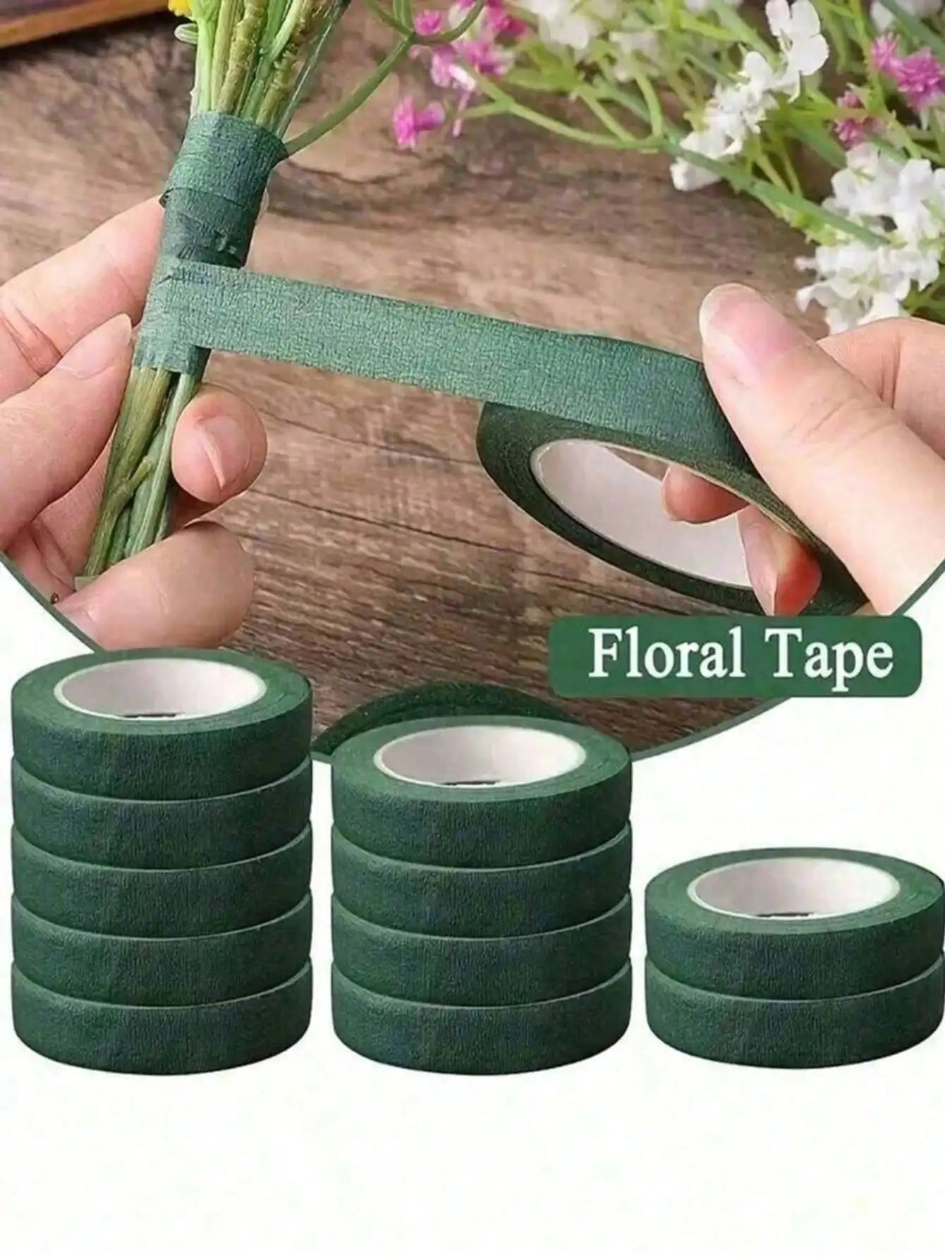 1 3 5 Rolls Green Floral Tape DIY Wedding Bouquet Stem Wrapping Qme