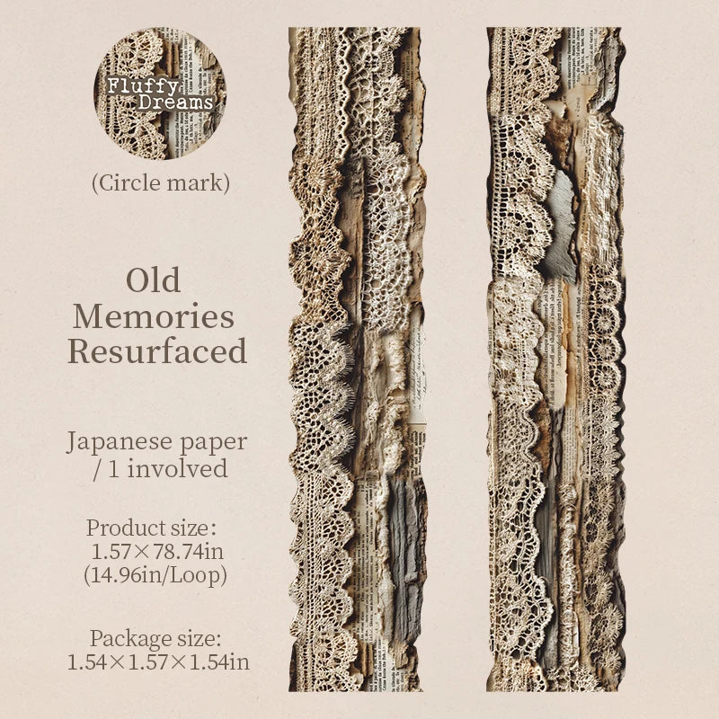 1 Roll Vintage Lace Theme Tape for Background Decoration Scrapbook DIY Collage Phone Case Notebook Decoration Qme 1