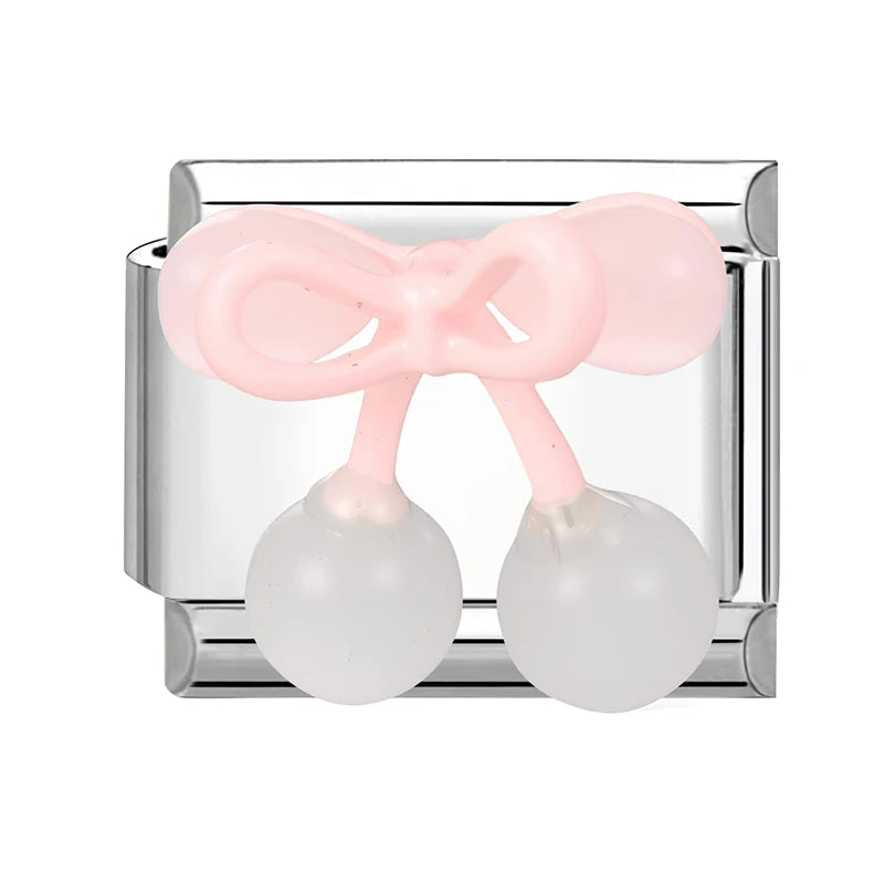 Fashion Red Apple Cute Sheep Cherry Bow Knot Italian Charm Link Fit