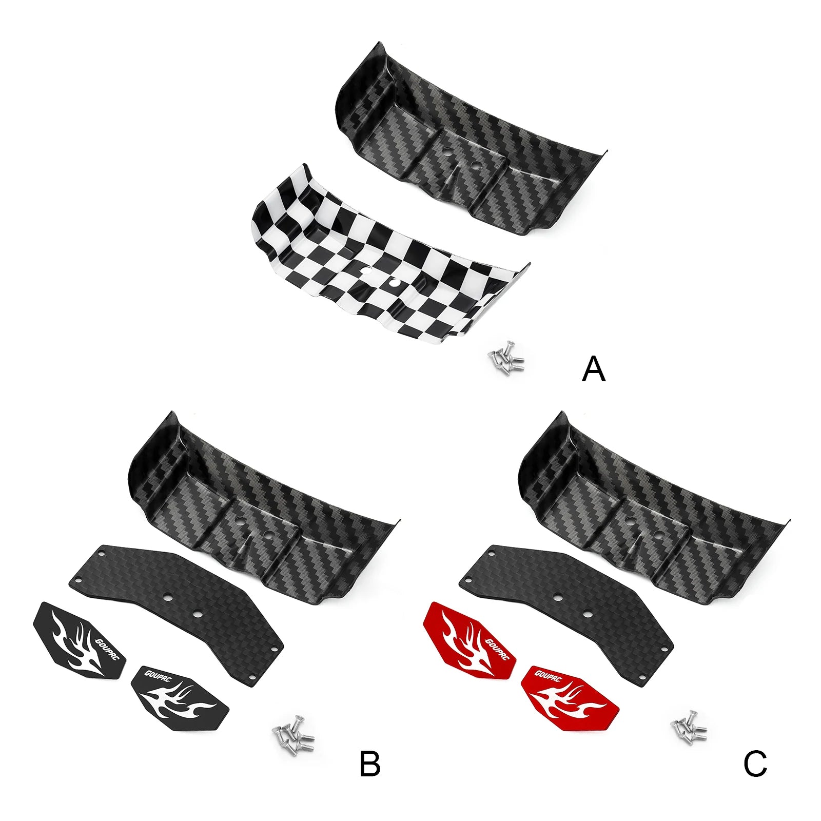 RC Rear Wing Rear Body Wing Spoiler Carbon Fiber Rear Wing for Losi 1/24 Micro-B 2WD Buggy RC Car Upgrade Part Accessory Qme
