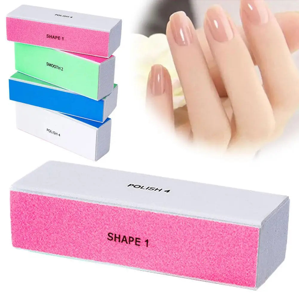 4 Way Nail Buffer Block, Four Sides Nail Shine Buffers Blocks Files For Natural And Acrylic Nails Smoother Buffing Block Polish Qme