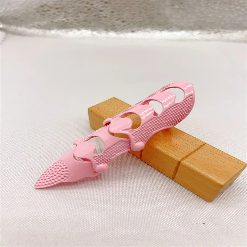 Gothic Scroll Joint Armor Knuckle Metal Full Finger Ring Hip Hop DIY Rings For Girls Wholesale Qme Pink