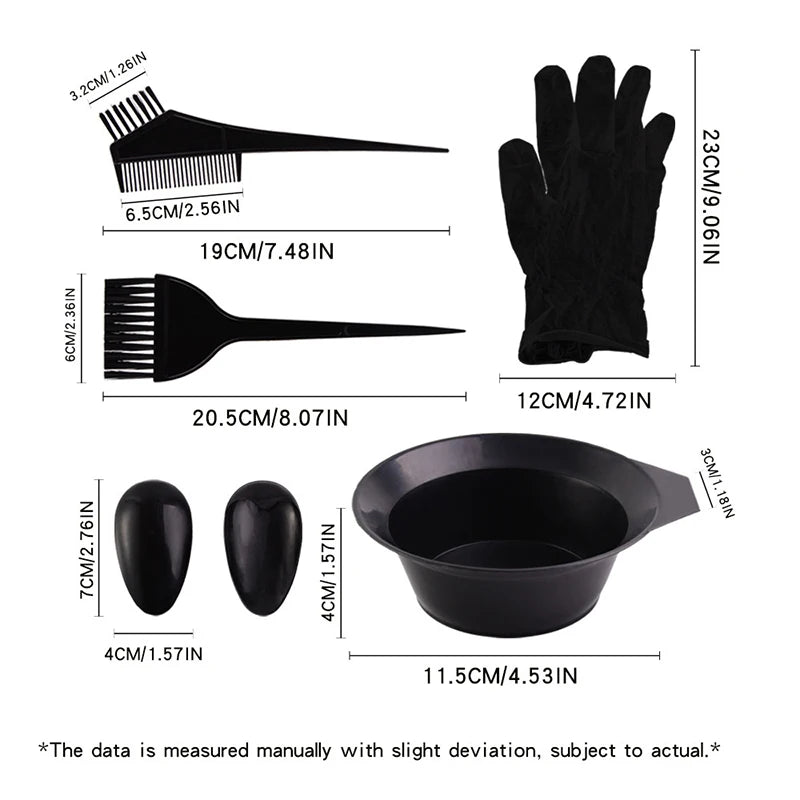 5 7 Hair Coloring Kits Home Salon Dyeing Comb Bowl Brush Cream Earcap Qme