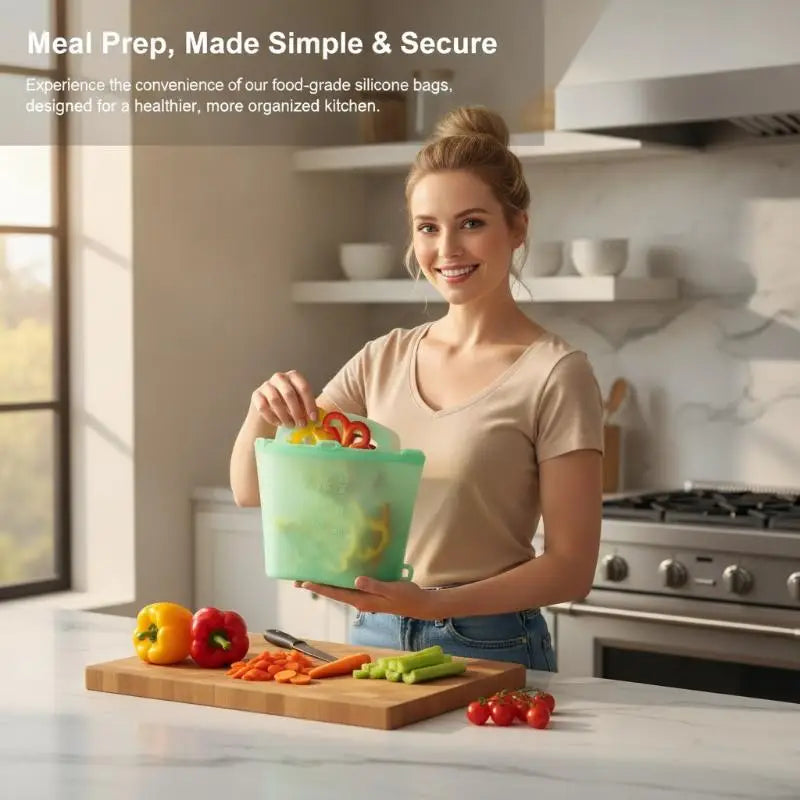 Freezer Bag 1000/1200/1500ml Self Sealing Leak Proof Reusable Fresh Keeping Bag For Picnic Food Cooling Qme