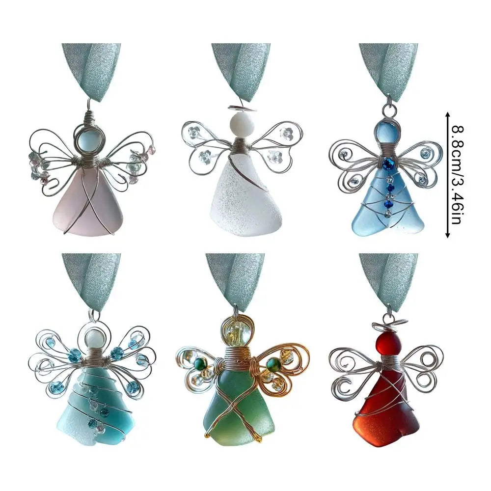 Sea Glass Decor 6 Angel Coastal Pendant 2D Acrylic Christmas Tree Qme 6pcs China Mainland