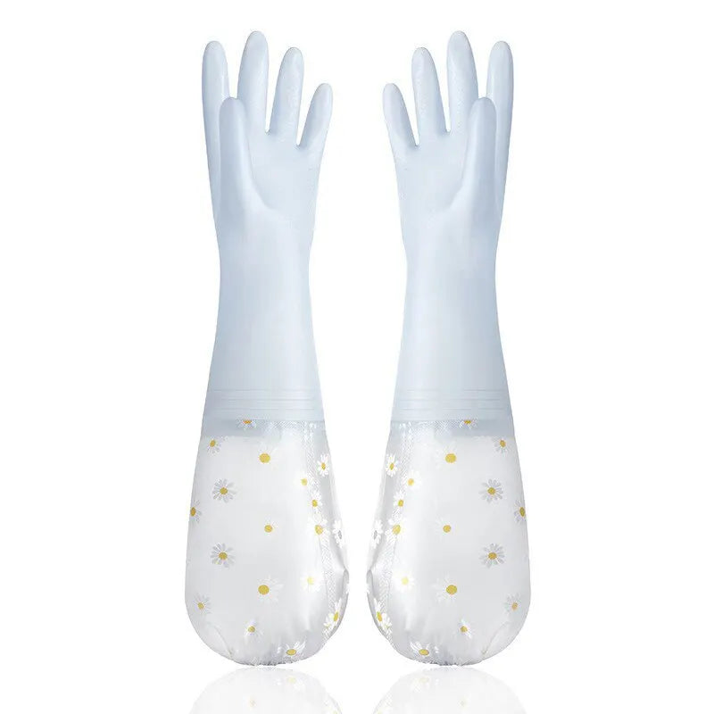 Waterproof Housework Cleaning Gloves Kitchen Cleaning Latex Household Dishwashing Laundry Gloves Wear Resistant Rubber Gloves Qme