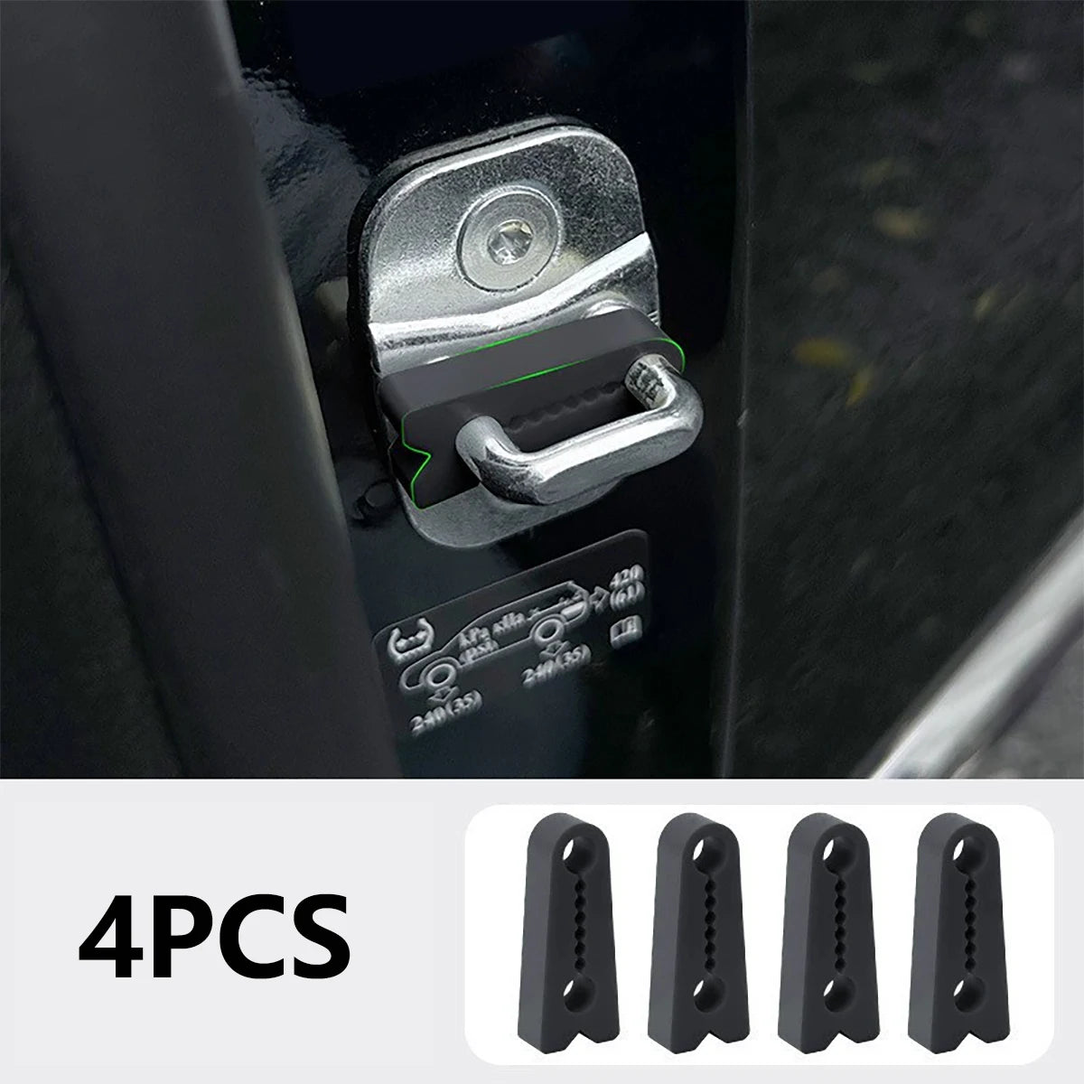 Car Door Shock Absorber Universal Buckle Soundproof Deadener Damper Qme black