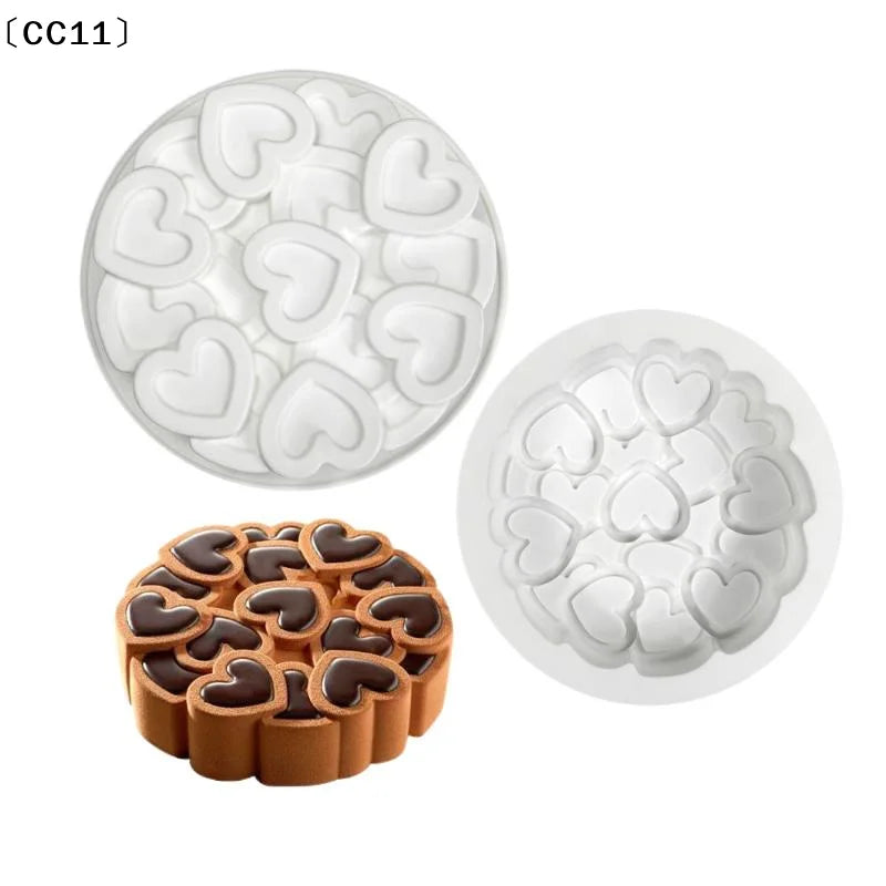 Splicing Heart-shaped Design Silicone Cake Mold Rose Chocolate Qme