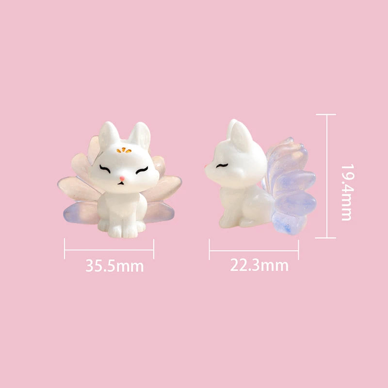 Luminescent Cartoon Fox Figurine DIY Micro Landscape D Cor Unique Qme