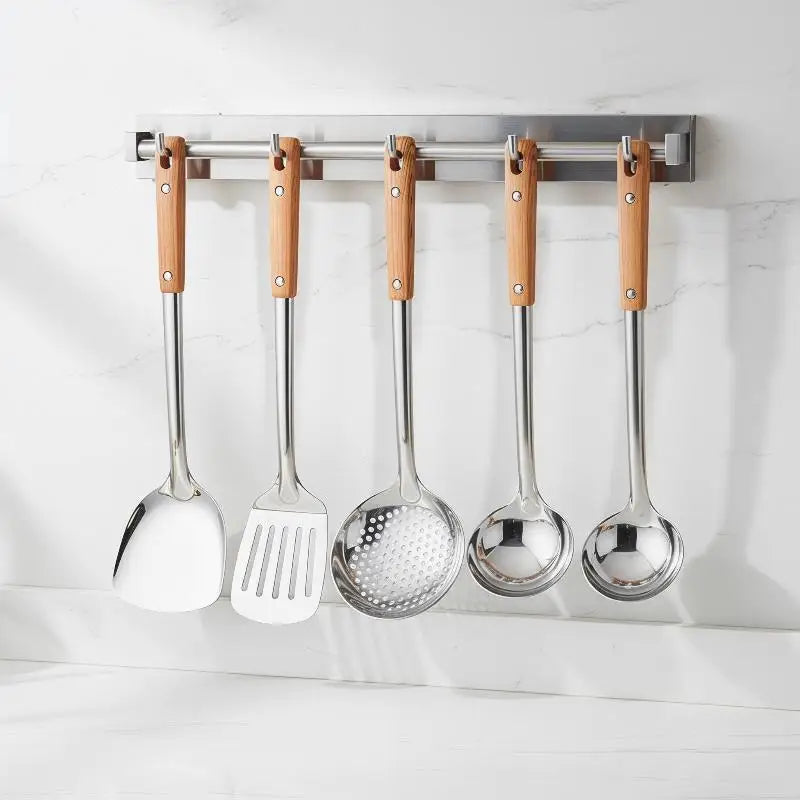 Durable Stainless Steel Wok Spatula Long Handle Kitchen Gadgets Qme