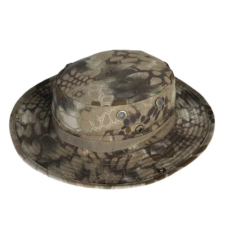 Snake Camouflage Hat Men's Summer Mountaineering Shade Bucket Sports Qme GRAY