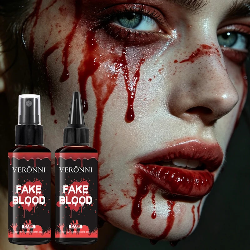 VERONNI Fake Blood Makeup Spray Squeeze Bottles Realistic Dark Qme