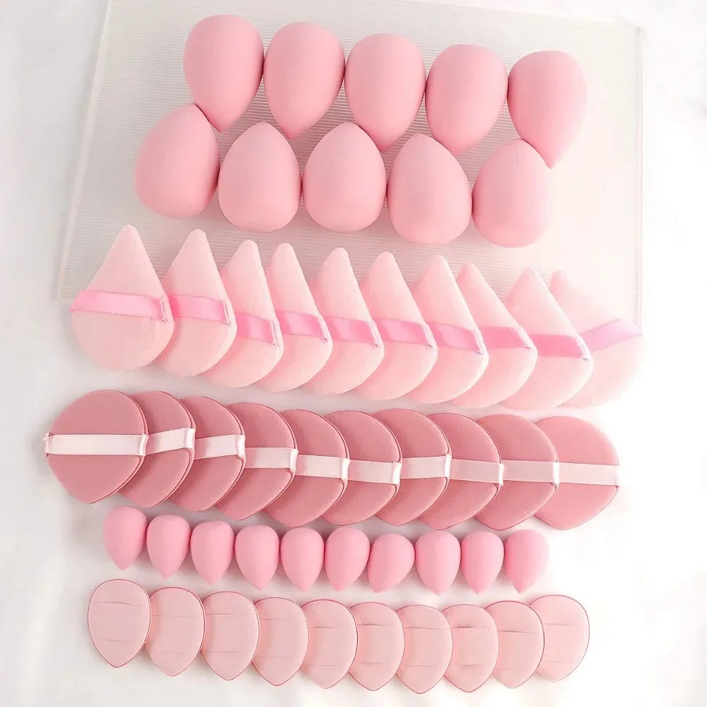 Makeup Sponge Powder Puff Beauty Make Up Concealer Liquid Foundation Qme Pink 50Pcs