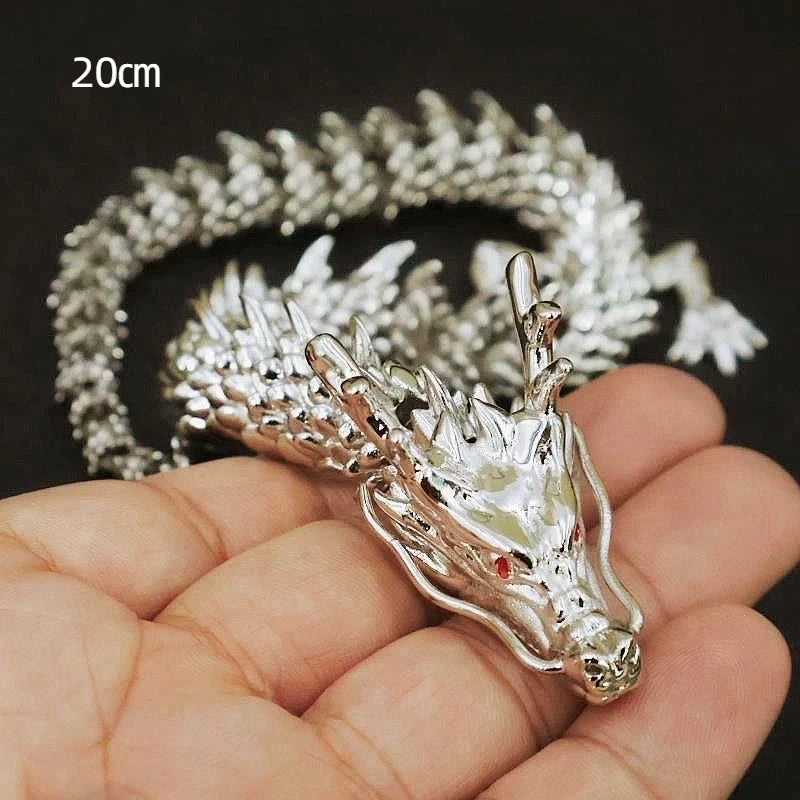 Moveable Body Joints Antique Alloy Lucky Dragon Desktop Office Crafts Qme A3