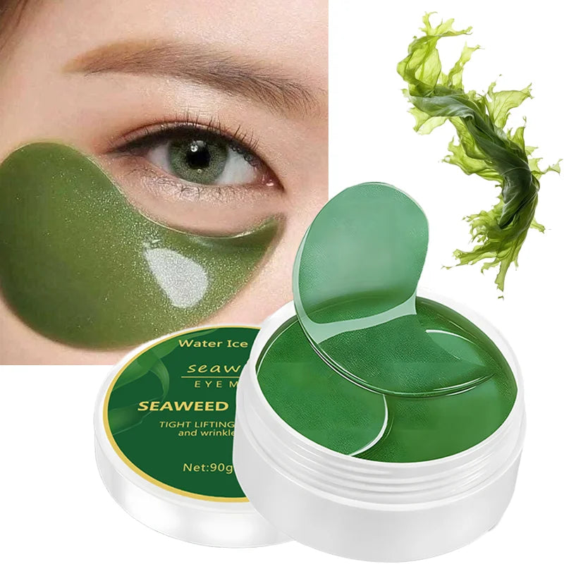 60pcs seaweed hyaluronic acid eye mask to remove dark circles collagen eye patch facial care products Qme