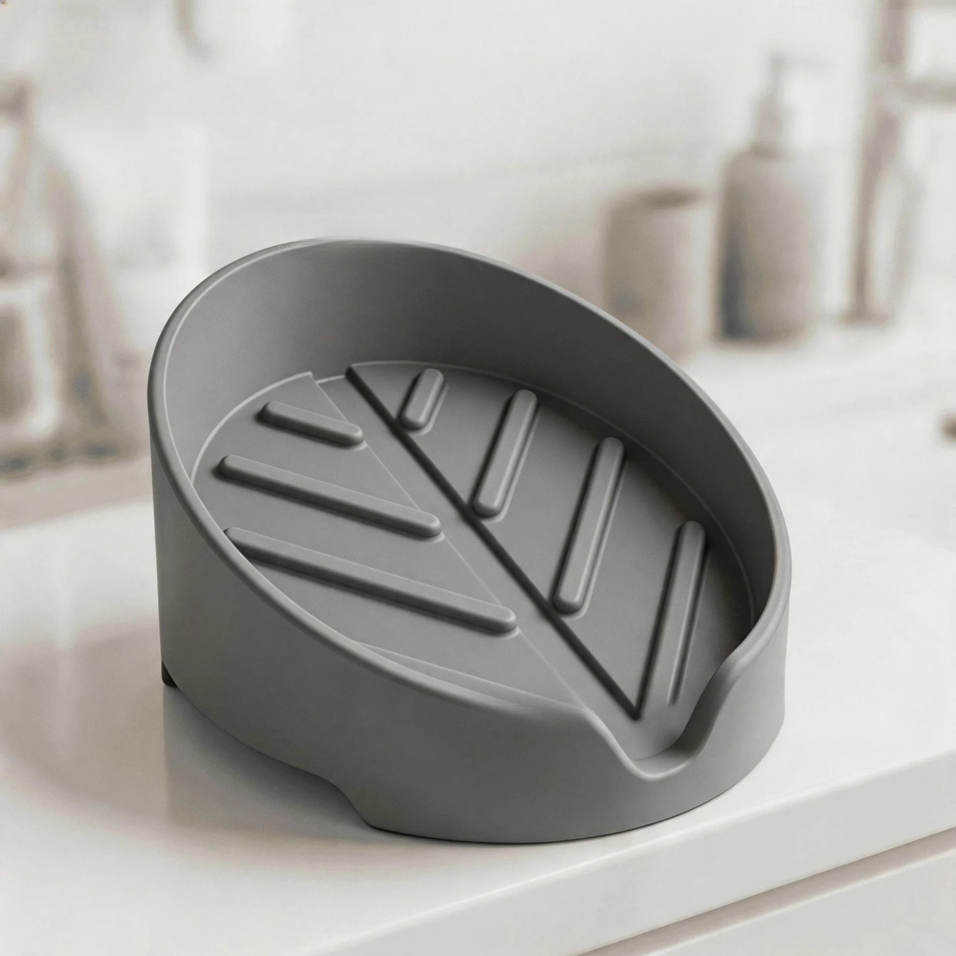 Sponge Drain Rack Multi-functional Dish Soap Holder Kitchen Bathroom Qme Light Grey