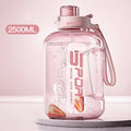 Large Capacity2500 Water Bottle Straw Lid Sports Gym Kettle Camping Qme 2500ML Pink