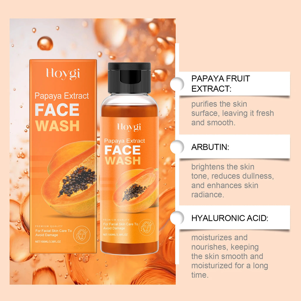 Papaya Face Wash Oil Control Gentle Cleanser Not Tight Moisturizing Hydrating Skin Rejuvenation Clean Pore Brightening Face Wash Qme