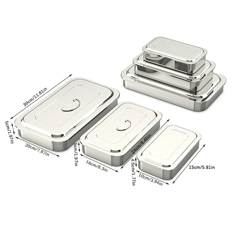 Dentist Storage Box Stainless Steel Instrument Dental Tray Surgical Qme