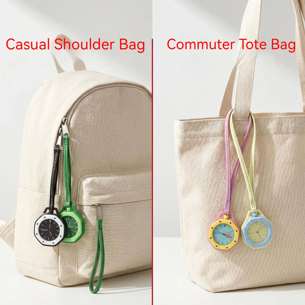 Octagonal Pocket Watch Necklace with PU Leather Lanyard Casual Hanging Watch Quartz Movement Candy Color Fashion Pendant Watches Qme