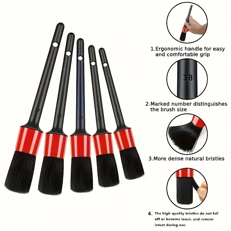 Car interior cleaning brush set, car interior cleaning tool kit, car drilling brush / wheel hub brush / ventilation port brush Qme
