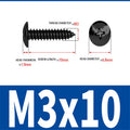 30/50pcs M4 Black Plated Round Pan Head Cross Recessed Tapping Wood Screws Set Carbon Steel Screw Kit Qme 50PCs