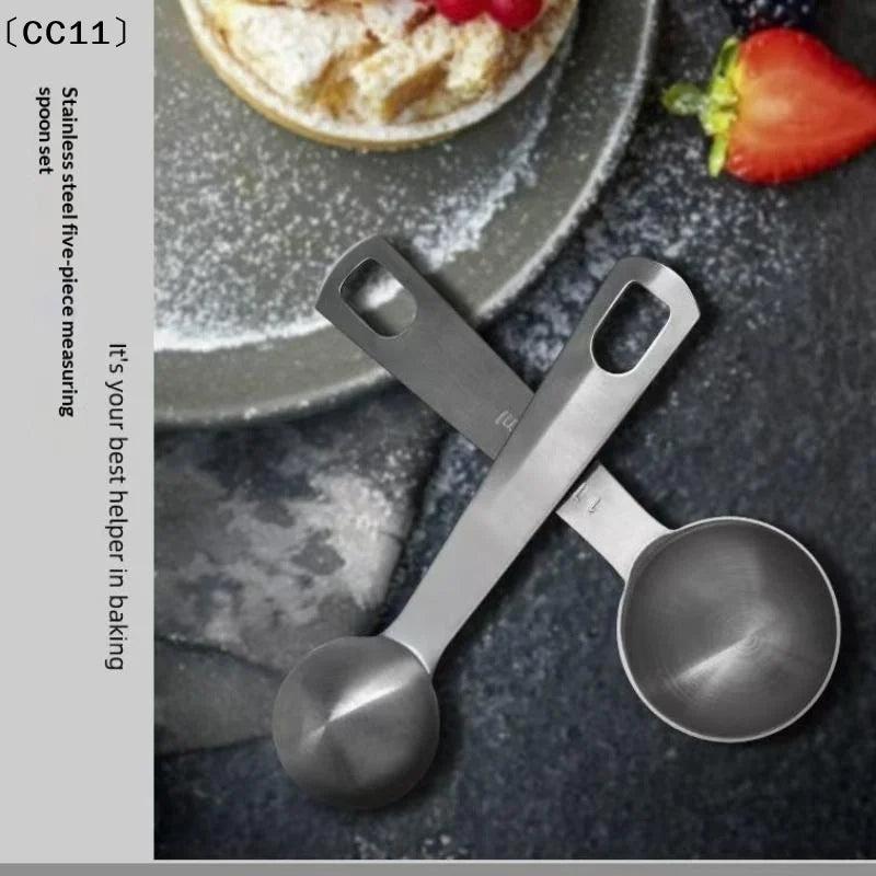 Stainless Steel Measuring Spoon 1 5 Scale Ruler Kitchen Cooking Qme