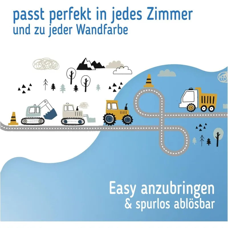 Tractor Road Wall Sticker Room Removable PVC Decal Decor Peel Stick Qme