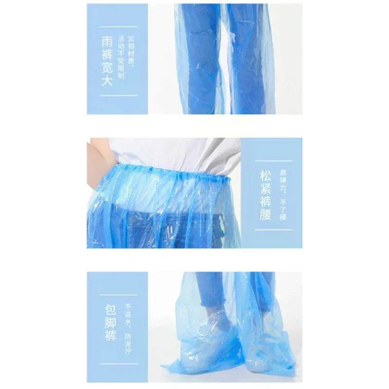 Disposable Rain Pants Thickened Foot Drift Waterproof Split Tourism Qme