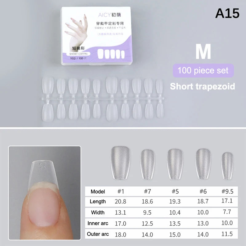 Box Matte Medium Short Press Nails Matt Soft Gel Fake No Polishing Qme A15