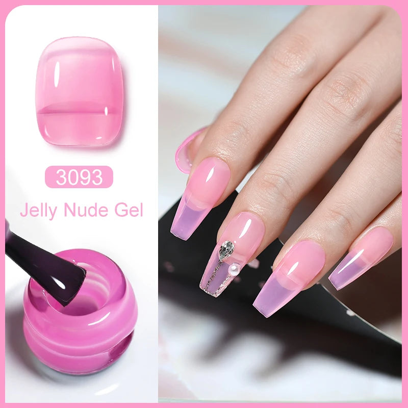 Arte Clavo Transparent Nude Pink Jelly Gel Nail Polish Semi Permanent