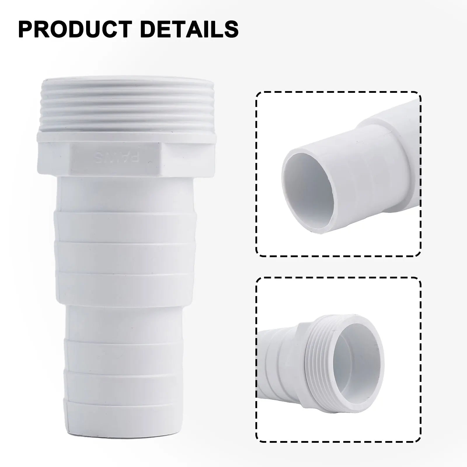 ABS 1.5 Inch Thread Spare Hose Nozzle For Swimming Pool Hoses With Diameter 32-38mm For SPX1091Z7/SPX1091Z4 9.5*4.5*3 Cm White Qme