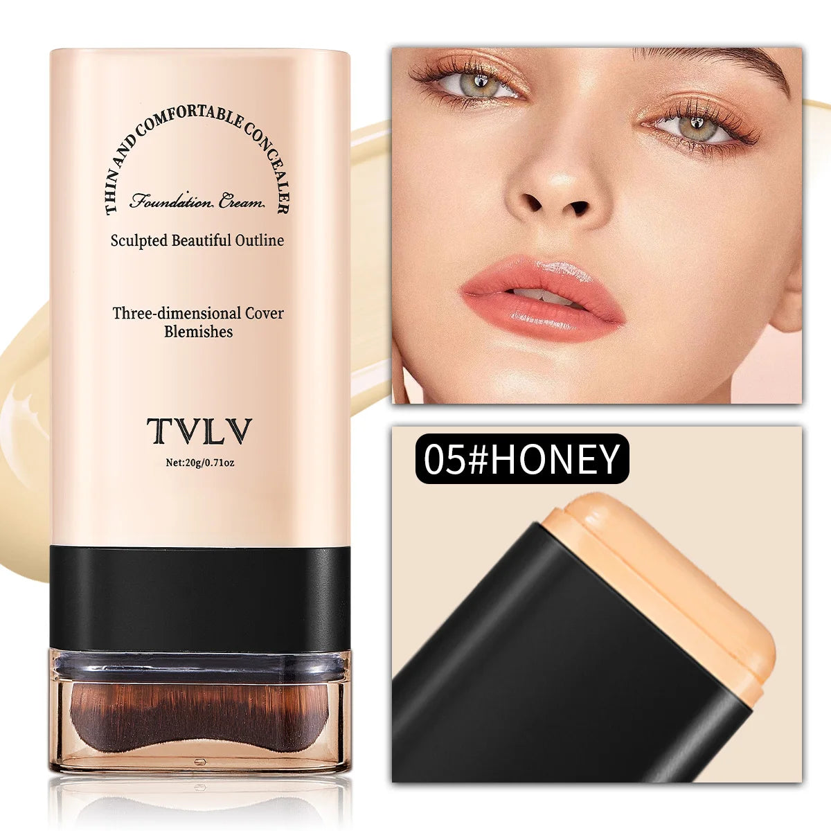 Foundation Make-up Concealer Light Thin Hold Makeup Cover Facial Qme 05 HONEY