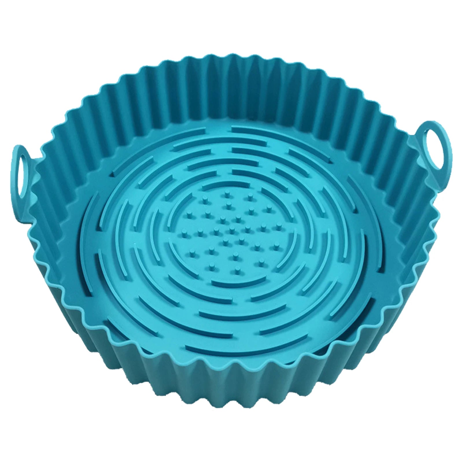 Air Fryer Silicone Pots Nonstick Basket Non Stick Round Liners Food Qme Sky Blue CN