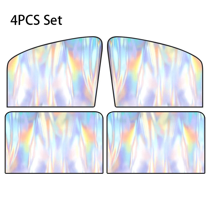 2Pcs Car Side Window Sun Shade Magnet Privacy Curtains UV Reflection Anti Glare UV Block Sunshade for Front/Back Window Qme 4 Pcs Set Rainbow