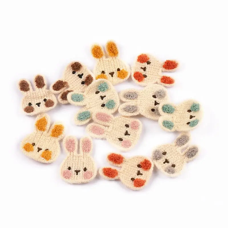 10pcs 36x47mm Multi Color Cartoon Rabbit Applique For Clothing Headwear DIY Decorative sewing Accessories Without Gum CP4170 Qme