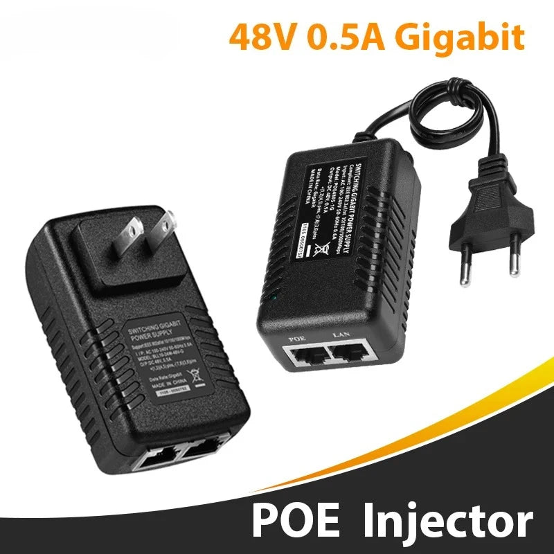 1PCS 100Mbps POE Power Supply 12V1A 2A 15V 24V 48V Gigabit Ethernet AP Wireless Bridge CCTV Power Adapter Qme 15V 1A
