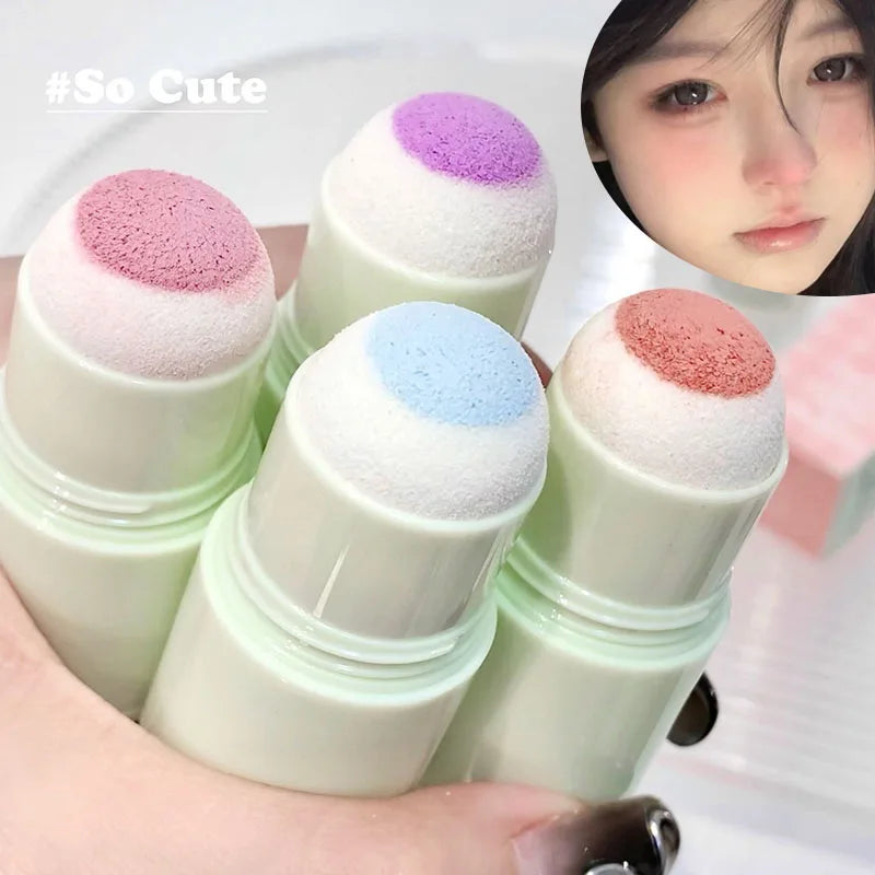 Cream Taro Pink Blush Stick Cute Rouge Face Orange Blue Purple Blusher Matte Low-saturation Makeup Cheek Stick Lasting Cosmetics Qme