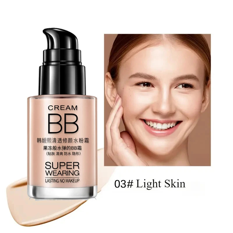 BB Foundation Cream Moisturizing Isolating Waterproof Sweat Proof Qme 03 Light Skin