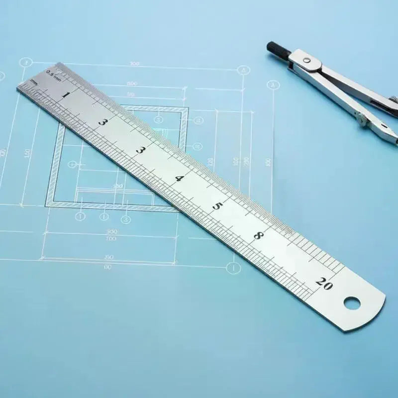 15- Zero Glare Satin Chrome Stainless Steel Machinist Engineer Ruler Qme