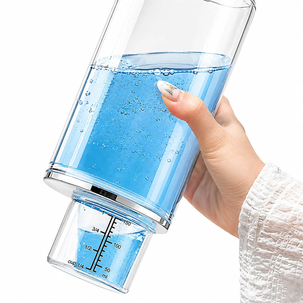 Clear Laundry Detergent Dispenser Container with Measuring Cup Lid, Cylindrical Airtight Canister for Laundry Powder Liquid Soap Qme