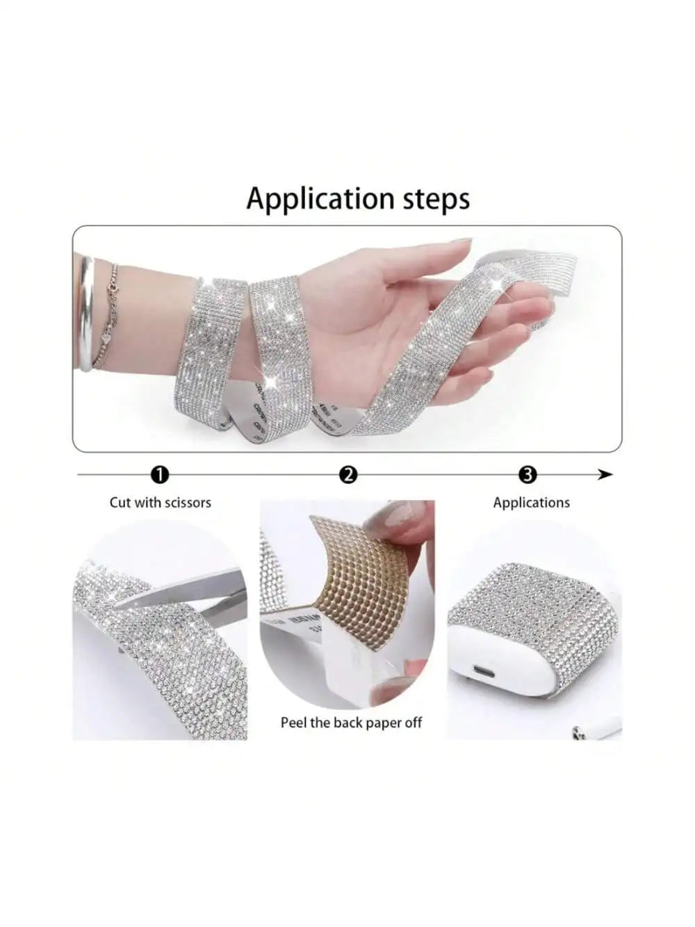 1 Roll Toilet Stickers Self-adhesive Rhinestone Sticker DIY Qme